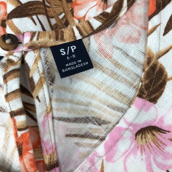 LANDS END FLORAL100% LINEN SHIFT  DRESS SM - Picture 7 of 7